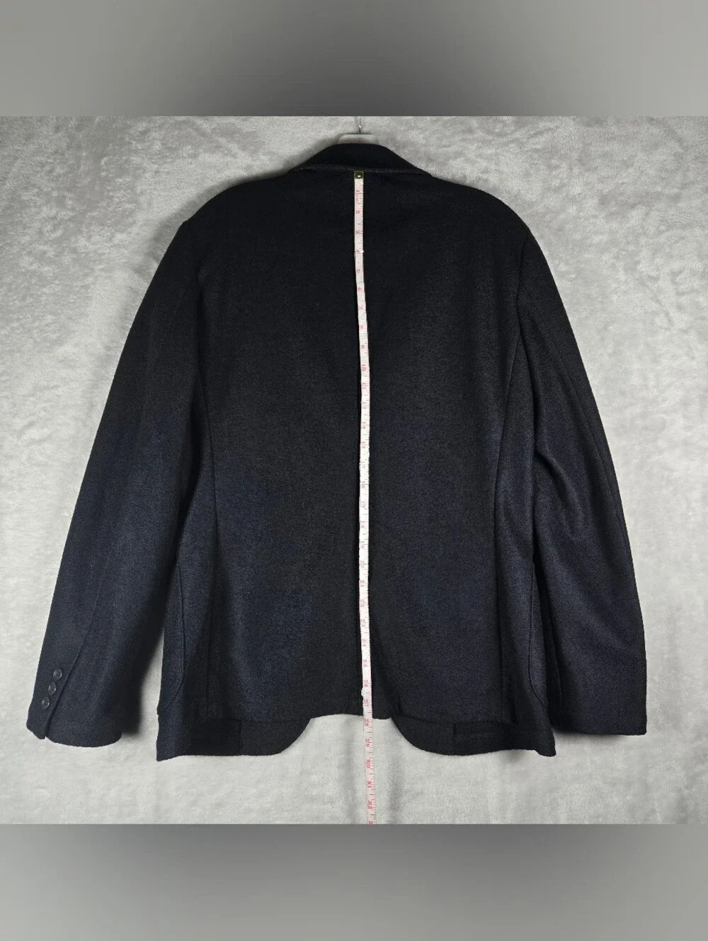 Uniqlo Wool Blended Jersey Jacket Blazer Size Medium Dark Navy Blue Patch Pocket